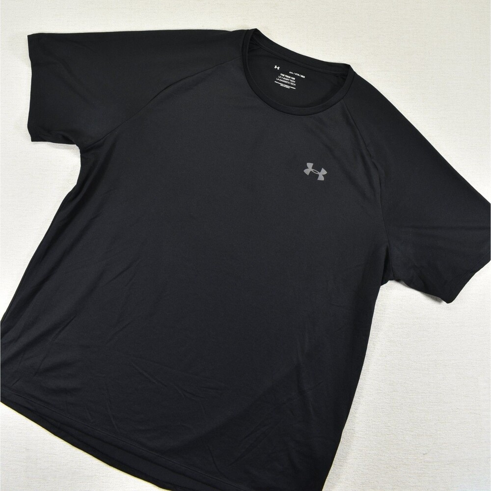 Under Armour Mens Tech Tee HeatGear Short Sleeve Shirt Black Athletic 3XL